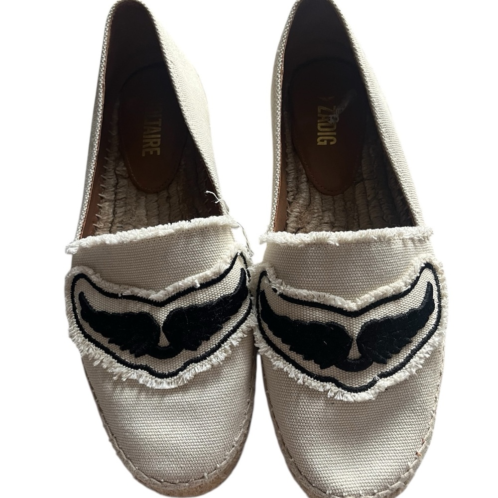 Zadig & Voltaire Cream and Black Espadrilles